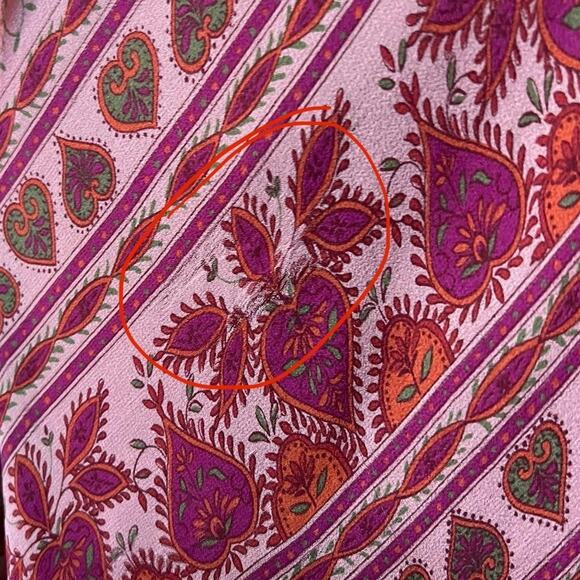 INC International Concepts Pink Silk Paisley Floral Heart Pattern Midi Skirt 14 - Picture 7 of 8